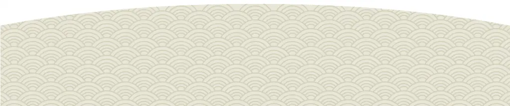 Pattern of overlapping semicircles, filling a curved background.