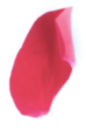 A crimson blob, exhibiting a gradient, sits on a black background.