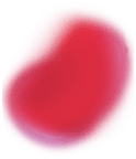 A red, smooth, teardrop shape floats against a black background.